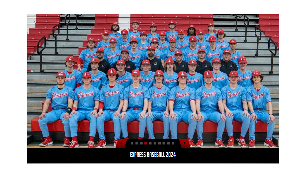2023 - 2024 Owens Express Mens Baseball Team. Courtesy of owensexpress.com.