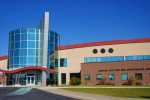 The courtyard for the Center for Fine and Performing Arts building will be the site for Express Fest, a free, day-long event set for Wednesday, May 1, 2024, from 11 am until 6:30 pm.