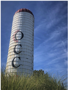 The silo that used to stand on campus before it was removed for safety reasons.