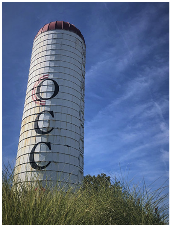 The silo that used to stand on campus before it was removed for safety reasons.
