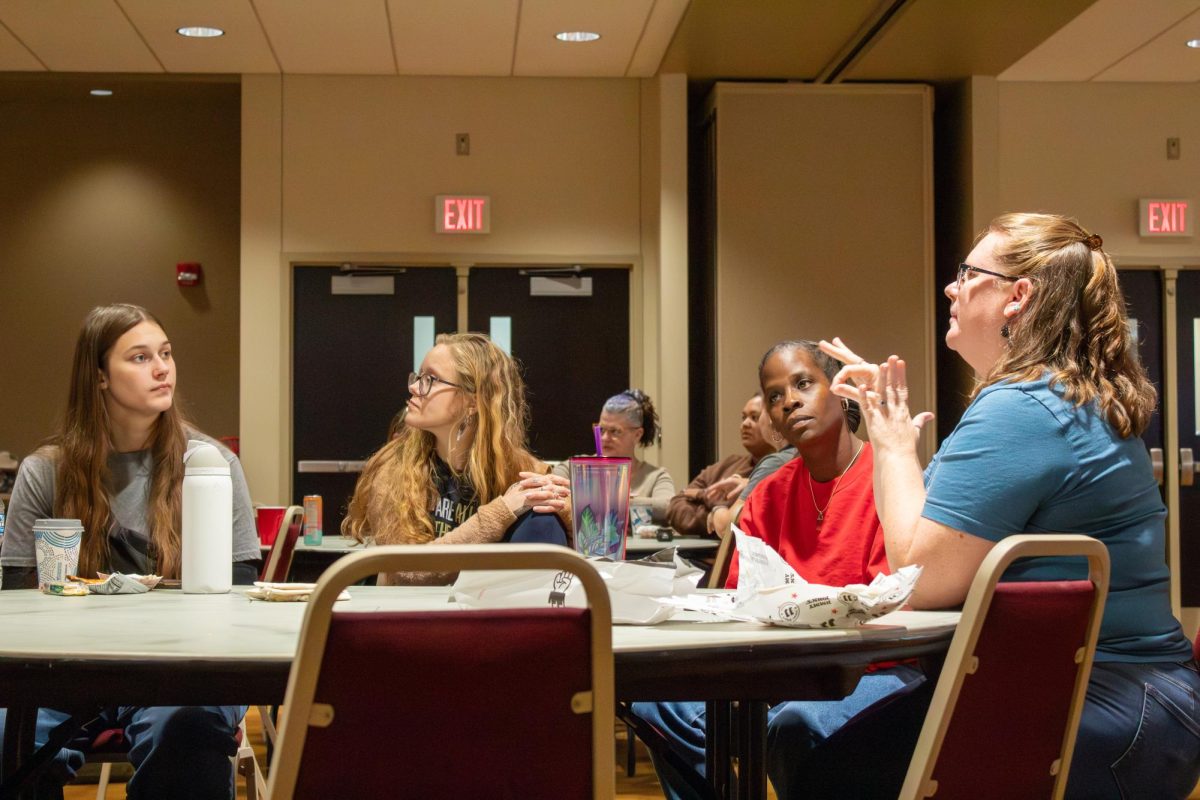 Students at the ASL Community Connections Fair on Friday.