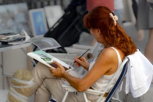 Students are spending time to together painting